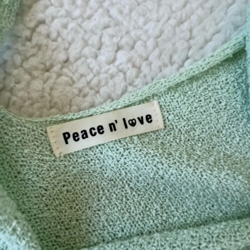 Mint Pastel Green Textured Knit Tank Top V Neck Soft Bouclé Minimalist Aesthetic
